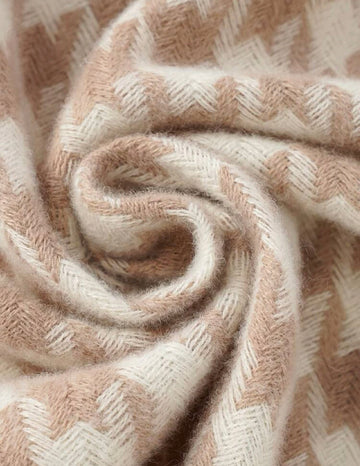 ECHARPE BEIGE PIED DE POULE